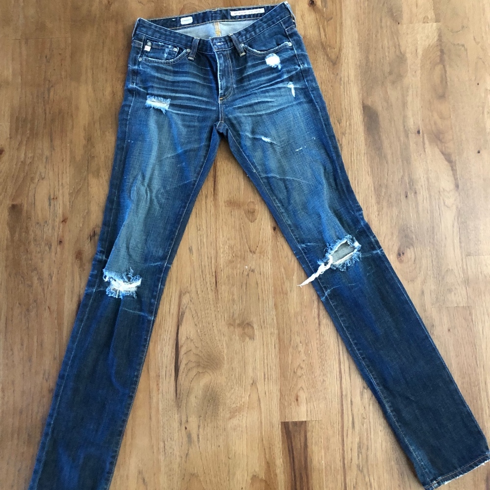 AG Adriano Goldschmied distressed skinny jeans